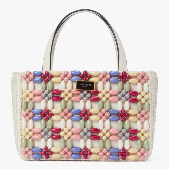 kate spade Handbags - Kate Spade Sam Icon Beaded Raffia Crossbody Bag NWT